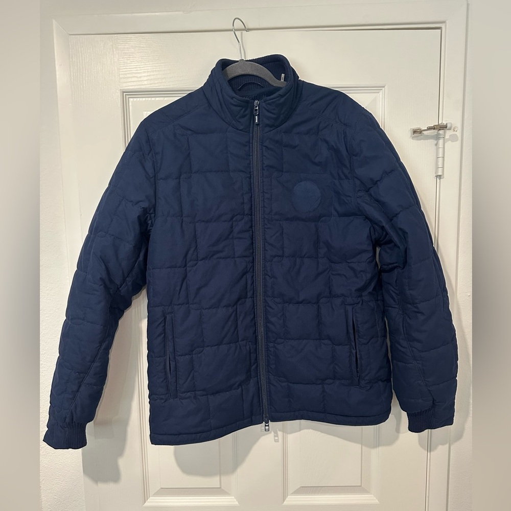 Men's Quilted Navy Jacket - Lightweight Puffer size M.